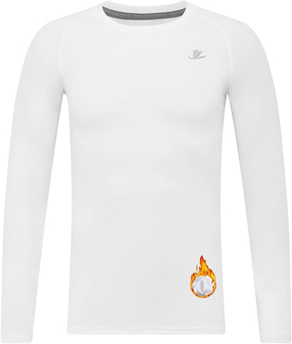 Youth Boys Compression Thermal Shirt Long Sleeve Kids Fleece Baselayer Soccer Baseball Undershirt Slim/Regular/Husky